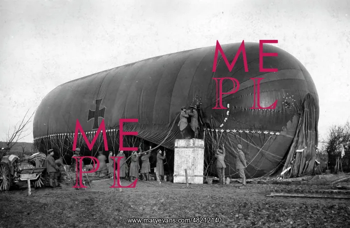 : Inflating a German observation balloon : Inflating a German observation balloon