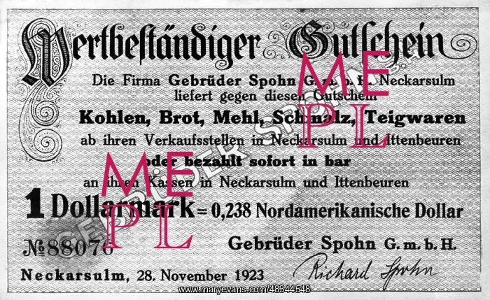  : Inflation coupon, 1923
