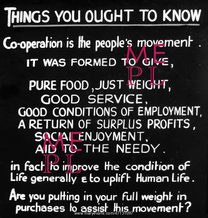 : Information slide for the Cooperation Movement : Information slide for the Cooperation Movement