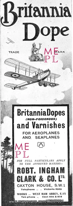 : Ingham Clark - Britannia Dope For Aeroplane Fabrics : Ingham Clark - Britannia Dope For Aeroplane Fabrics