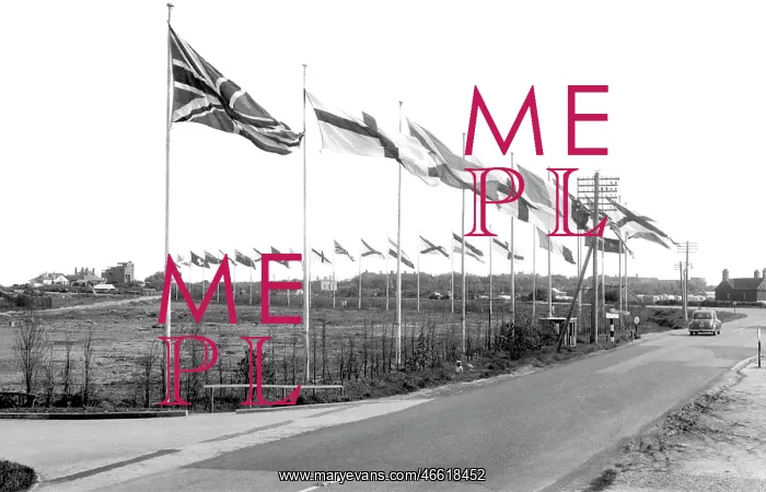  : Ingoldmells, Butlin's Holiday Camp, the Flags c1955
