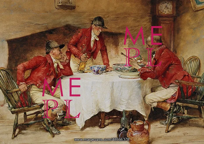 : The Last Ingredient: Three Huntsmen Sitting around a Punchbo : The Last Ingredient: Three Huntsmen Sitting around a Punchbo