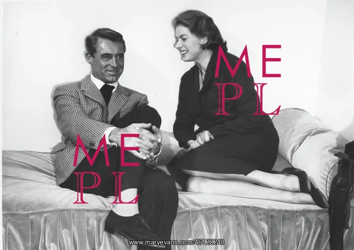 : Ingrid Bergman and Cary Grant, actors, Elstree Studios : Ingrid Bergman and Cary Grant, actors, Elstree Studios