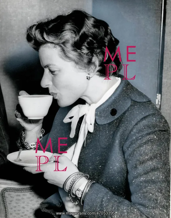  : Ingrid Bergman enjoys a cup of tea