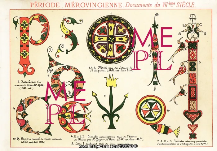 : Initial letters and fleurons from documents of : Initial letters and fleurons from documents of