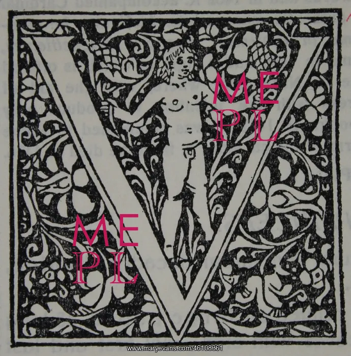 : Initial' V '. Woodcut from' Johann : Initial' V '. Woodcut from' Johann