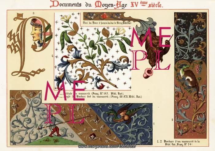 : Initials, borders, and design elements from illuminated : Initials, borders, and design elements from illuminated