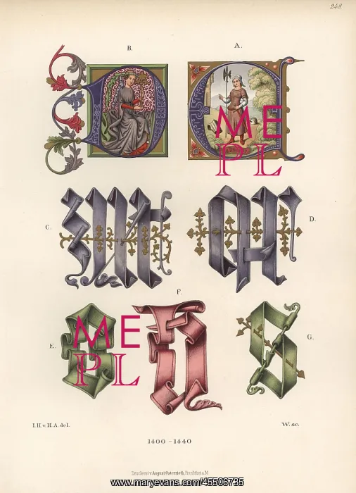 : Initials from illuminated manuscripts of the : Initials from illuminated manuscripts of the