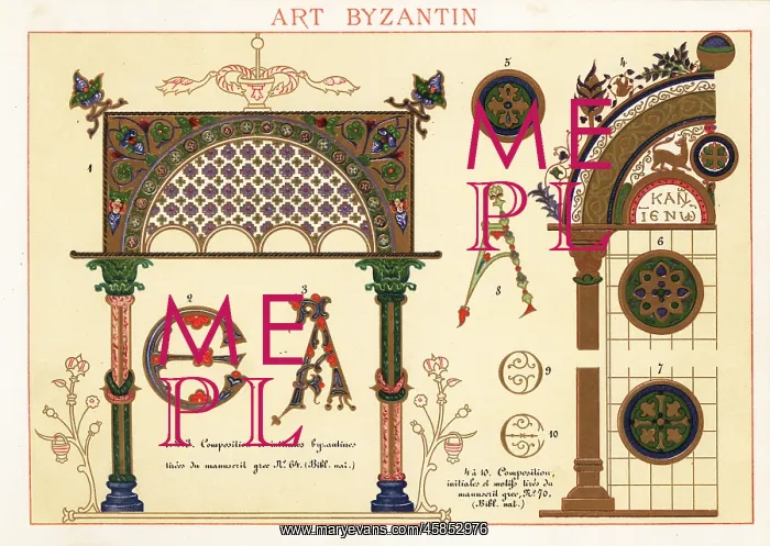 : Initials, , motifs and architectural elements from : Initials, , motifs and architectural elements from