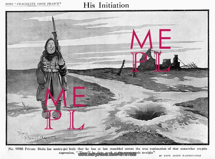 : His Initiation, by Bairnsfather : His Initiation, by Bairnsfather