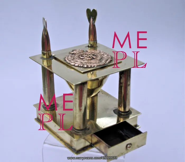 : Ink-stand with inkwell - Badge of the Royal Engineers : Ink-stand with inkwell - Badge of the Royal Engineers