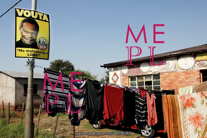: An Inkatha Freedom Party, IFP, poster with an : An Inkatha Freedom Party, IFP, poster with an
