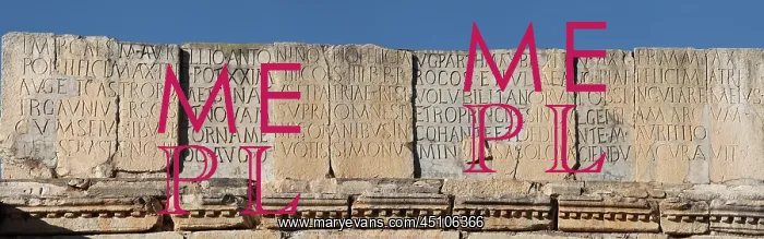 : Inscription, Arch of Caracalla, Volubilis, Meknes-Tafilalet : Inscription, Arch of Caracalla, Volubilis, Meknes-Tafilalet