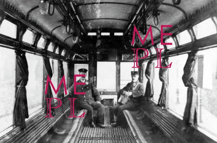  : Inside a Burnley tram, probably 1930s