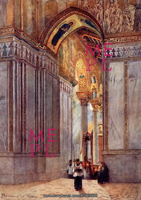 : Inside the Cathedral of Monreale, Palermo, Sicily, Italy : Inside the Cathedral of Monreale, Palermo, Sicily, Italy