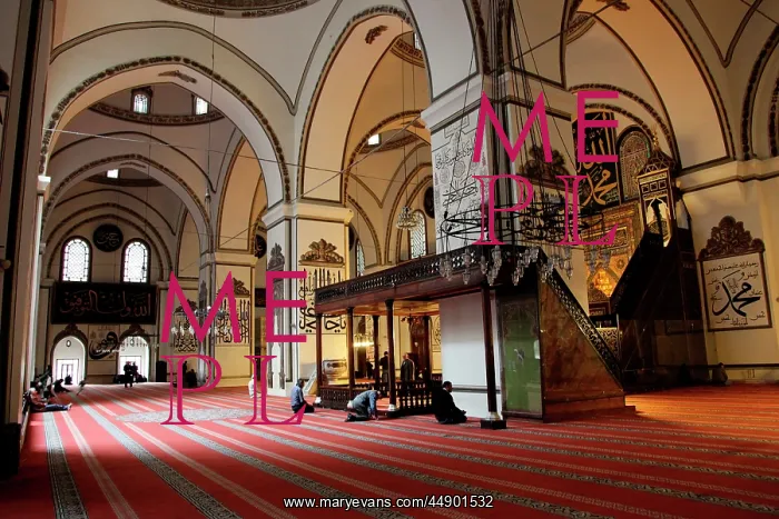 : Inside of the Grand Mosque - Ulu Cami in Bursa, Turkey : Inside of the Grand Mosque - Ulu Cami in Bursa, Turkey