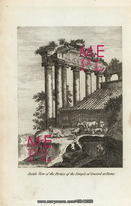 : Inside the ruins of the Temple of Concord, Rome : Inside the ruins of the Temple of Concord, Rome