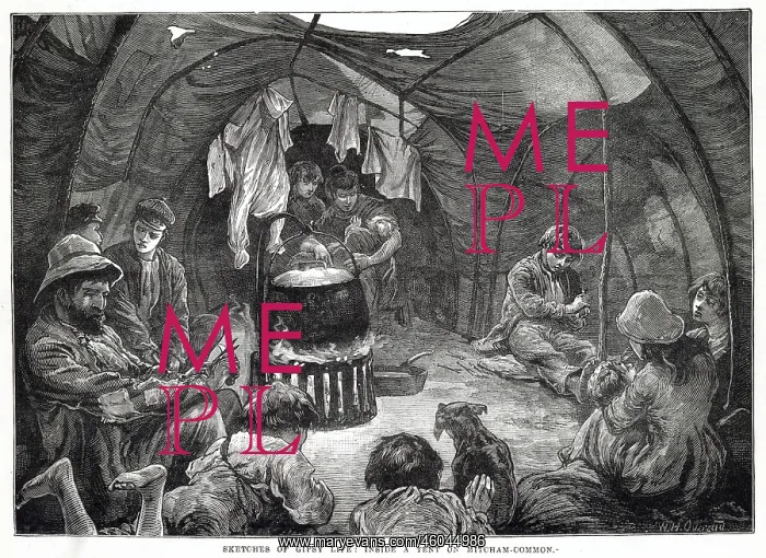 : Inside a tent on Mitcham Common : Inside a tent on Mitcham Common