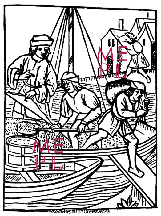 : Inspector supervising the loading and measuring of salt : Inspector supervising the loading and measuring of salt