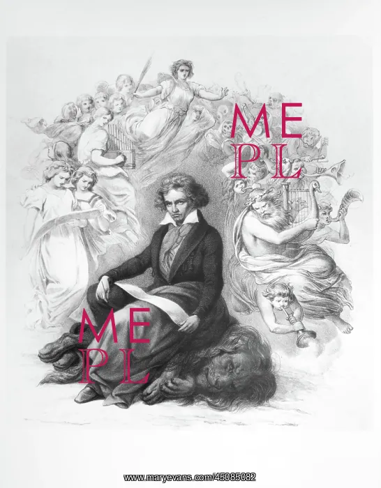 : Inspiration of Ludwig van Beethoven, engraving : Inspiration of Ludwig van Beethoven, engraving