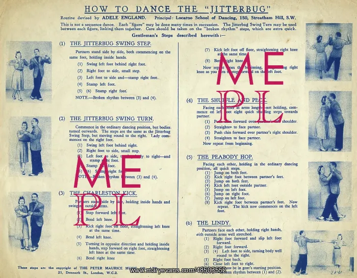 : Instruction sheet, How to Dance the Jitterbug : Instruction sheet, How to Dance the Jitterbug