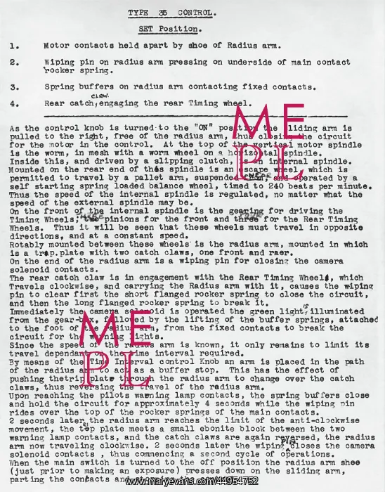 : Instructions for Control of Aerial Photography Camera Ty? : Instructions for Control of Aerial Photography Camera Ty?
