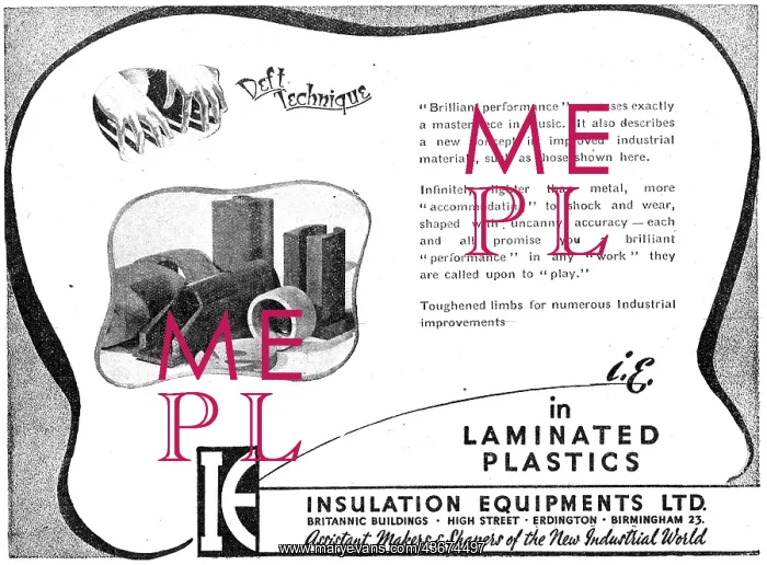 : Insulation Equipments Laminated Plastic Products 1943 : Insulation Equipments Laminated Plastic Products 1943