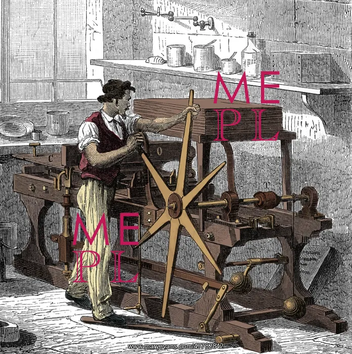 : Intaglio, Copperplate Printing Press, 1882 : Intaglio, Copperplate Printing Press, 1882
