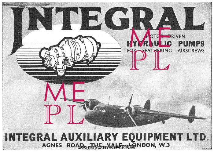 : Integral Hydraulic Pumps For Feathering Airscrews : Integral Hydraulic Pumps For Feathering Airscrews