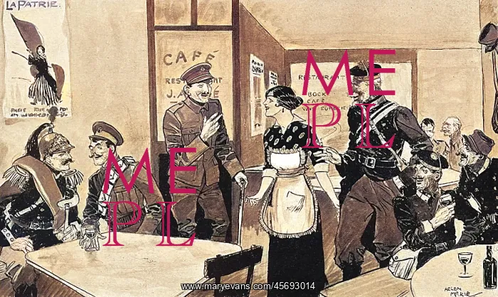 : Inter-Allied Fraternisation - Paris Cafe - WW1 : Inter-Allied Fraternisation - Paris Cafe - WW1
