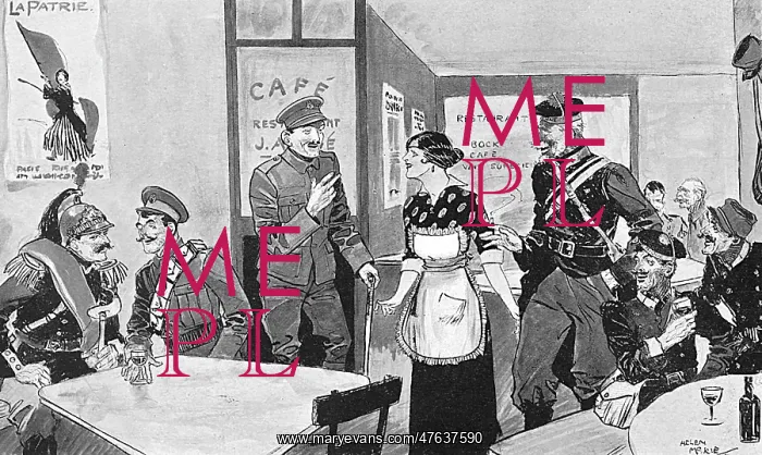 : Inter-Allied Fraternisation - Paris Cafe - WW1 : Inter-Allied Fraternisation - Paris Cafe - WW1
