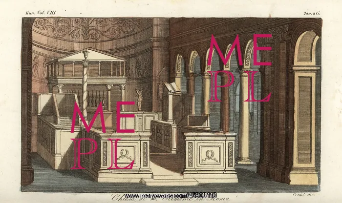  : The interior of 5th century Basilica of St. Clement, Rome