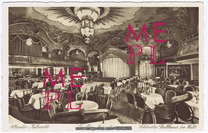 : The interior of the Atlantis-Kabarett, Pavillon Mascotte, Be : The interior of the Atlantis-Kabarett, Pavillon Mascotte, Be