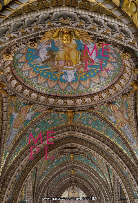: Interior, Basilique Notre-Dame de Fourviere, Lyon, France : Interior, Basilique Notre-Dame de Fourviere, Lyon, France