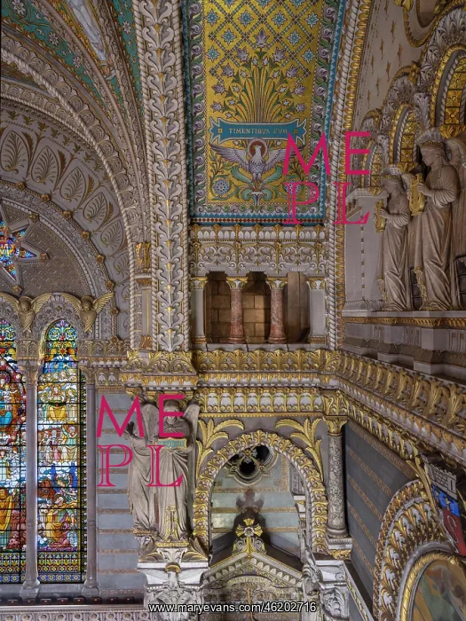 : Interior, Basilique Notre-Dame de Fourviere, Lyon, France : Interior, Basilique Notre-Dame de Fourviere, Lyon, France
