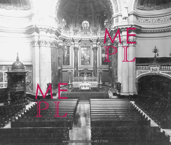 : Interior of the Berlin Cathedral, 1911 : Interior of the Berlin Cathedral, 1911