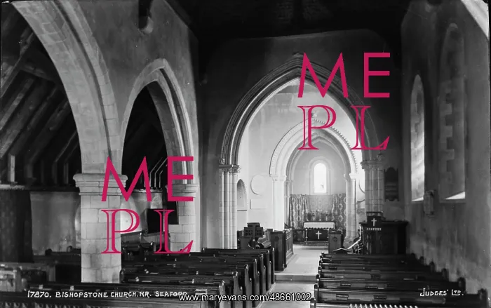 : Interior of Bishopstone Church : Interior of Bishopstone Church