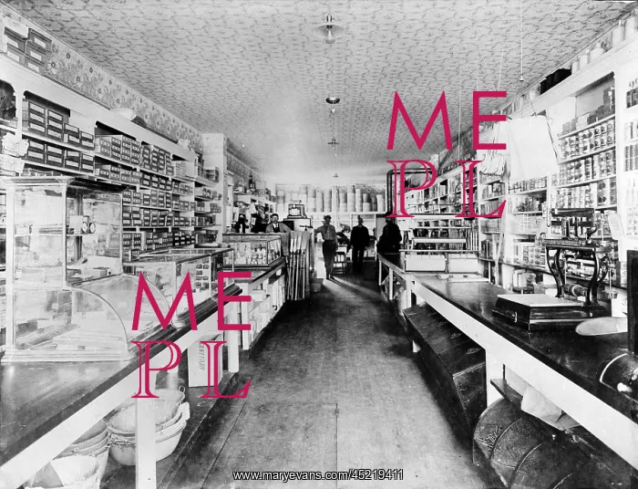 : Interior of the Boise Basin Mercantile store, ? : Interior of the Boise Basin Mercantile store, ?