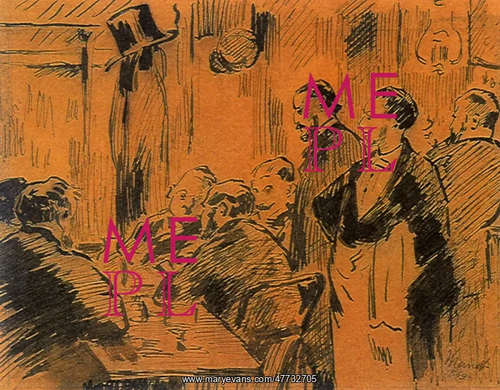  : Interior of the Cafe Guerbois, by Manet