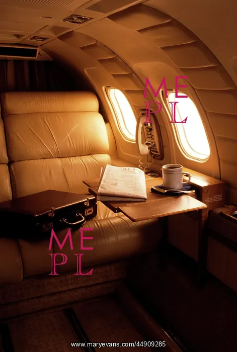  : Interior corporate jet window seat