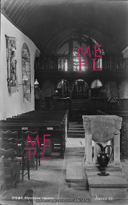 : Interior of Crantock Church : Interior of Crantock Church