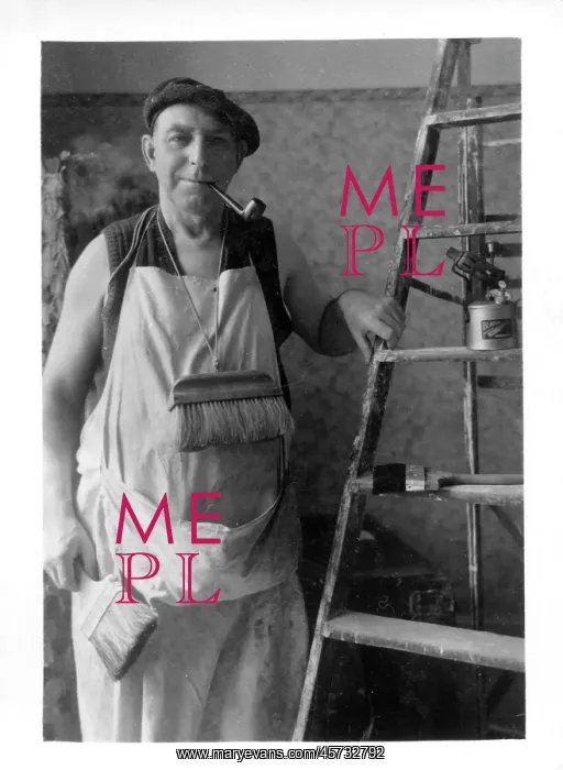 : Interior Decorator with his brushes, ladder and pipe! : Interior Decorator with his brushes, ladder and pipe!