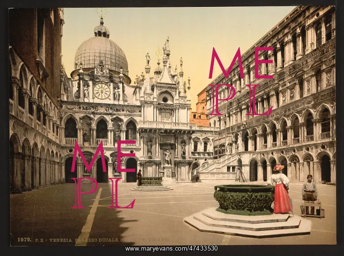 : Interior of the Doges Palace, with the Giant's Staircase, V : Interior of the Doges Palace, with the Giant's Staircase, V