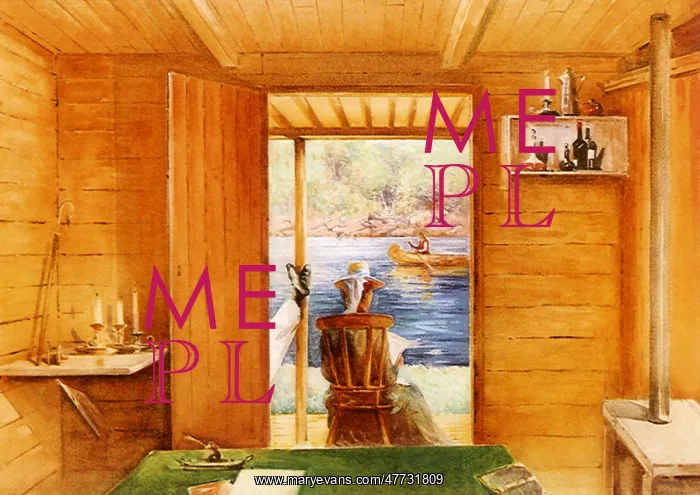 : Interior of Dufferins Fishing Cabin on the St John River : Interior of Dufferins Fishing Cabin on the St John River