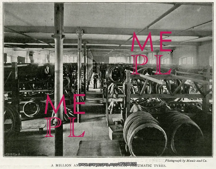 : Interior in Dunlop factory 1896 : Interior in Dunlop factory 1896