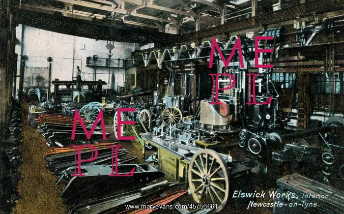 : The interior of the Elswick Works, Newcastle-upon-Tyne : The interior of the Elswick Works, Newcastle-upon-Tyne