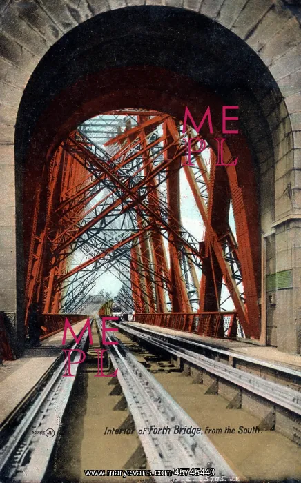 : Interior of Forth Bridge, from the South - Scotland : Interior of Forth Bridge, from the South - Scotland