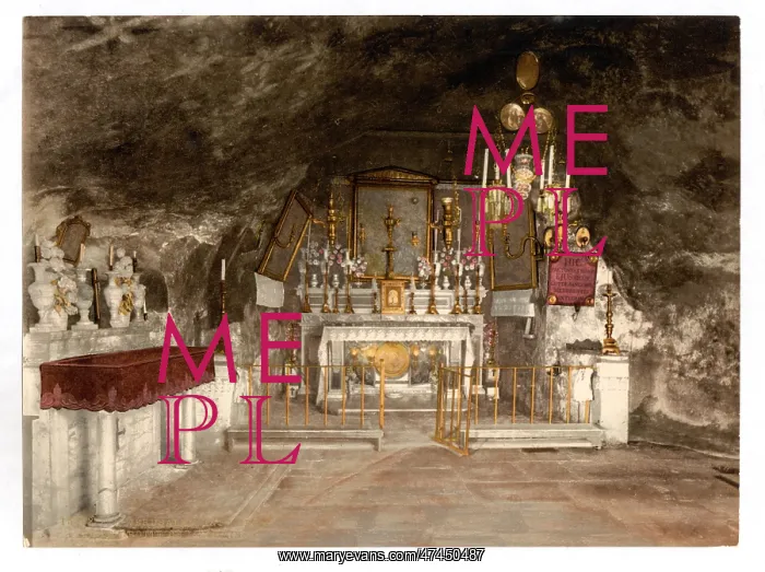 : Interior of the Grotto of the Agony, Jerusalem, Holy Land : Interior of the Grotto of the Agony, Jerusalem, Holy Land