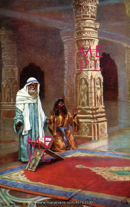  : Interior of a Hindu Temple, India with Priest and Devotee