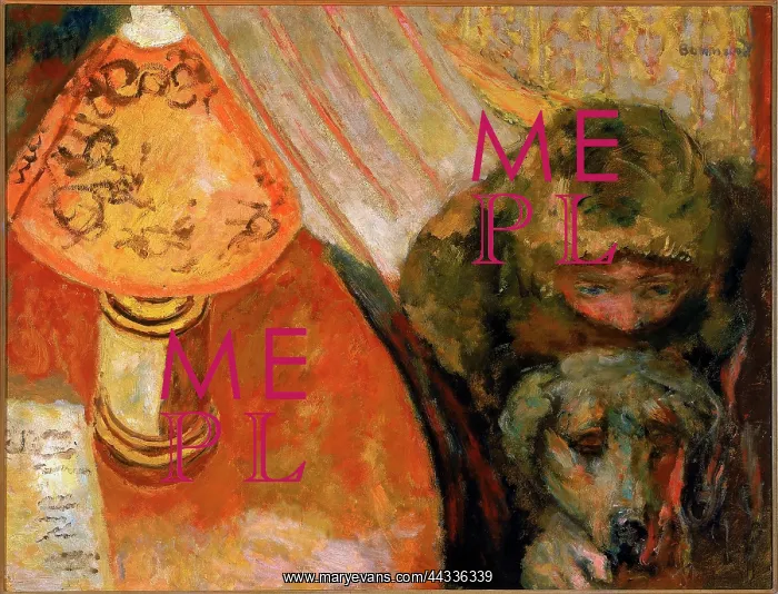 : Interior illuminated by lamplight, by Pierre Bonnard : Interior illuminated by lamplight, by Pierre Bonnard